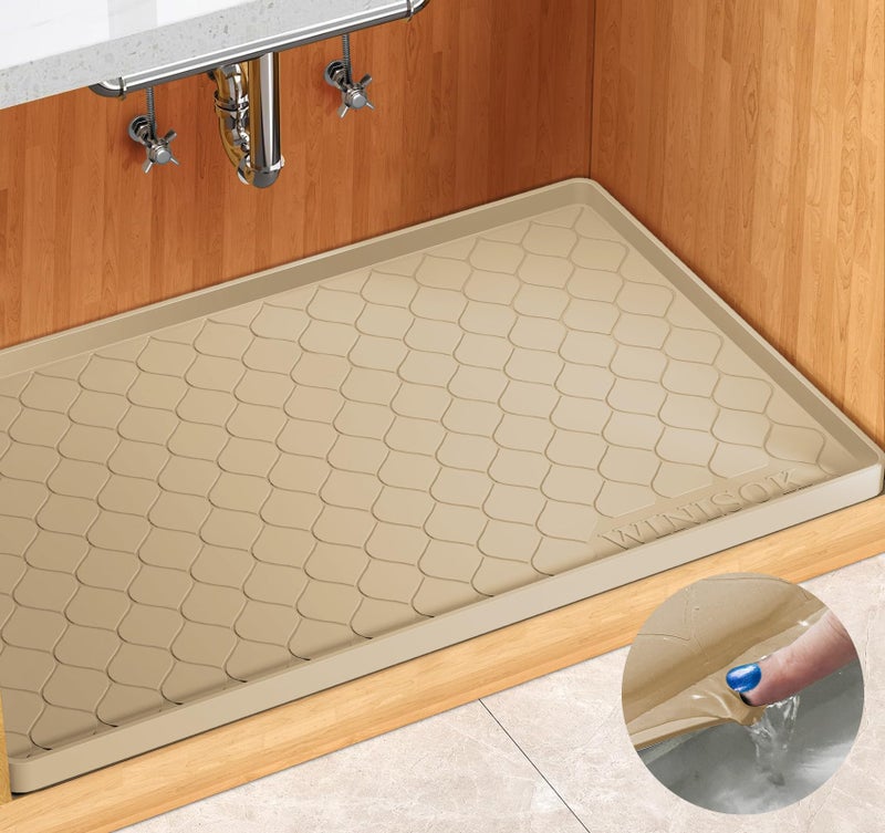 Winisok Waterproof Under Sink Mat 34 "" x 19 "" Cabinet Liner for Kitchen and Bathroom  Shelf and Counter Protector  Organizers and Storage  Silicone Drip Tray  Gadgets and Accessories - Image 1
